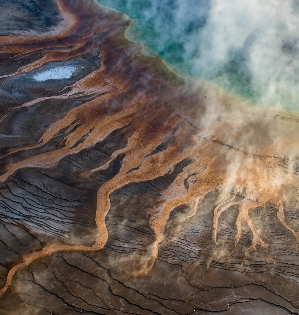 Satellite image of a crater lake.